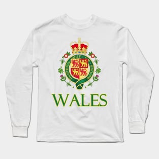 Wales  - Coat of Arms Design Long Sleeve T-Shirt